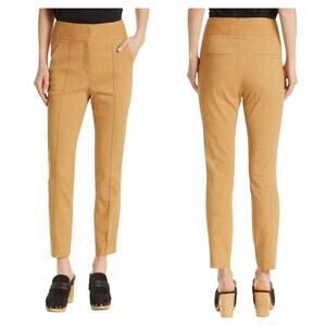 Veronica Beard Lago Linen Blend Womens Dark Tan Ankle Pants Size 4